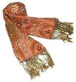 51pBkGbKJWL. SL160  4 Ply Pashmina Silk Cashmere Wedding Dress Long Heavy Shawl Wrap Scarf Orange Red Burgundy Black