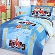 F1 (Twin) Size Blue Bed Set by Le Vele
