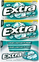 Extra Sugarfree Gum, Polar Ice, 15-Count Sticks (Pack of 20)