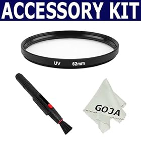 Essential Lens Accessory Kit For 62MM Video Camera Camcorder - Includes: UV Filter + Lens... by