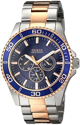 Guess men s u0172g3 two-tone rose gold-tone watch with …