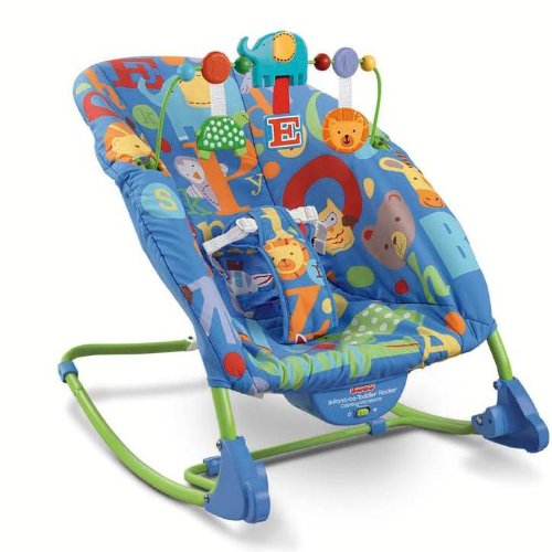 Buy Low Price Cozy Fisher-Price Deluxe Infant to Toddler Rocker, Alpha Fun T4257