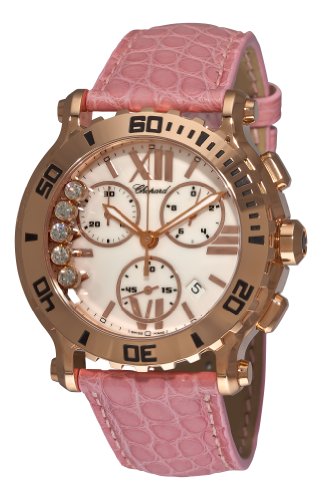 Chopard Watches:Chopard Women's Happy Sport Rose Gold Diamond Chronograph Watch 283581-5001 Images
