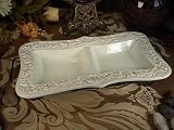 2 Sectional dish with stand ivory Trieste design - D`Lusso Collections (Set of 18)