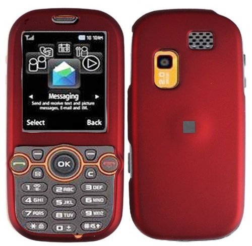 NEW RED RUBBERIZED HARD CASE COVER FOR TMOBILE SAMSUNG GRAVITY-2 T469 T404