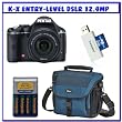 Pentax K-x Digital SLR with 18-55mm Zoom Lens (Black) + 8GB SDHC + Case + Rapid AC Charger + Rechargeable Batteries