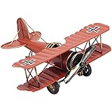 niceeshop(TM) Retro Aircraft Metal Biplane Model Home Study Room Decorations (Red)