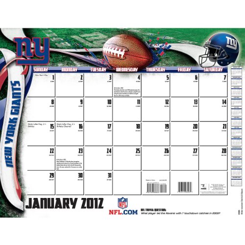 Turner New York Giants 2012 22x17 Desk Calendar