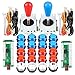 EG STARTS 2 Player Arcade Games DIY Kit Parts 2 Ellipse Oval Joystick Handles + 20 LED lit Arcade Buttons (Red & Blue Kit)