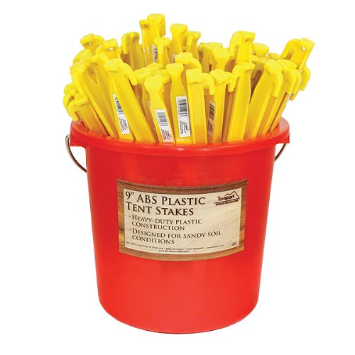 Tent Stake, Plastic 9 in., 100 Units