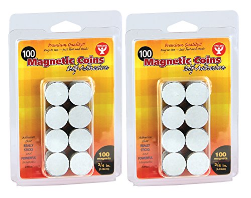 Hygloss 61402 magnetic coins-self-adhesive, 3/4-inch co…