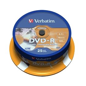 Verbatim 43561 DVD-R 16x 25pk Glossy