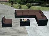 Genuine Ohana Outdoor Patio Wicker Furniture 8pc All Weather Couch Set Genuine Ohana Outdoor Patio Wicker Furniture 8pc All Weather Couch Set