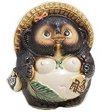 【信楽焼】お願い狸メス　7号　サイズ・約幅19×奥行き15×高さ22cm