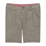 Girls' Mossimo Railroad Stripe Denim Bermuda Shorts - Praline