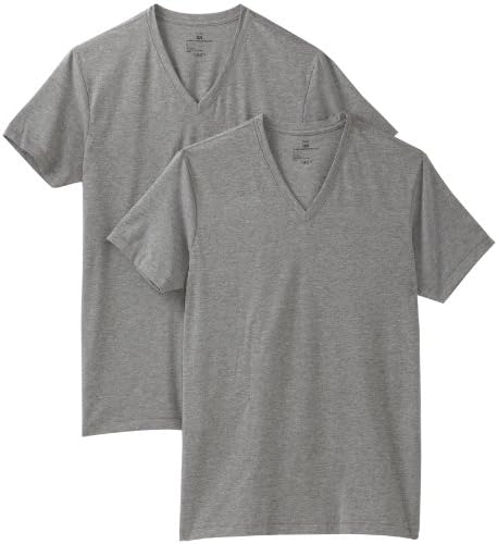 Rated M Men's 2-Pack V-Neck T-Shirt, Heather Gray, X-Large