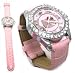 Gorgeous Bling Hello Kitty Light Pink Snake Skin Leather-Like Wristwatch with Crystal...