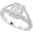 14K White Gold Diamond Engagement Ring Semimount - 0.75 Ct. - DOES NOT INCLUDE CENTER STONE