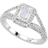14K White Gold Diamond Engagement Ring Semimount - 0.75 Ct. - DOES NOT INCLUDE CENTER STONE