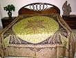 Pashmina Bedspread Reversible Jamawar Lime Black India King Size