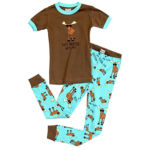 Lazy One Don't Moose with Me Short Cotton Pajamas for Big Boys'