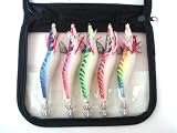 Kamikaze - 5 x CLOTH SQUID JIGS Size 3.5# with Bag