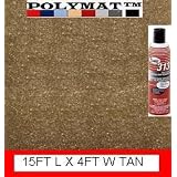 1 (313) Glue+ 15ft 48 W Polymat Tan Beige Speaker Box Carpet Trunk Liner, Dash... 