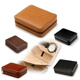 Intica Leather Zipper Four Watch Case Black