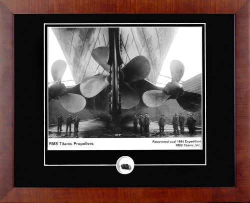 Century Collection Titanic Propellers Autographed Framed Photograph with Coal Relic