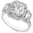 One of a Kind 3-1/3ct TDW Certified Radiant Diamond Ring in 18kt Gold (E/VVS2)