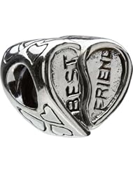 Chamilia Silver Best Friend Heart Two Piece Bead Charm