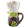 Grapes Wine Kitchen Utensil Tool Set Decor Pitcher 7 Piece