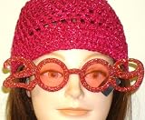 Hand Crocheted Fushia Metallic Gimp Skull Cap Offered in Combination with Fushia Frame 2009... by Gita Accessories