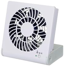 ドウシシャ 3電源(AC,USB,乾電池) 10cm コンパクトデスク扇風機 風量2段切替機能付 ホワイト NPM-1081U(WH)