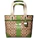 AUTHENTIC COACH HERITAGE SIGNATURE STRIPE MEDIUM TOTE 11350 (Khaki/Grass)