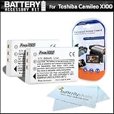 Buy 2 Pack Battery Kit For Toshiba Camileo X100 H30 Full-HD Camcorder Includes 2... by Butterfly