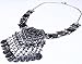 Qiyun (TM) Flat Metal Metallic Dangle Coin Tassel Lucky Design Choker Bib Jewelry Necklace