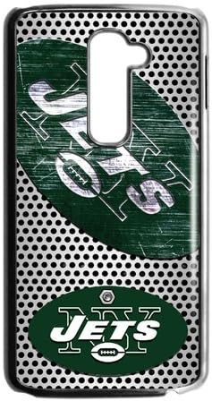 Get Your Own Style Of Snap on Hard Slim Cover Case Otterbox For LG G2 - Suitable For AT/T - New York Jets American Football Team Logo In Metal Steel Mesh Background