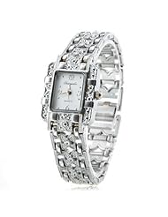Elegant WHITE DIAL Fashion Bracelet Watches Womens Silver Alloy Quartz Analog wrist watch
