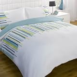 Balance Ocean Blue Duck Egg Navy Super King Size Duvet Quilt Cover Bedding Set
