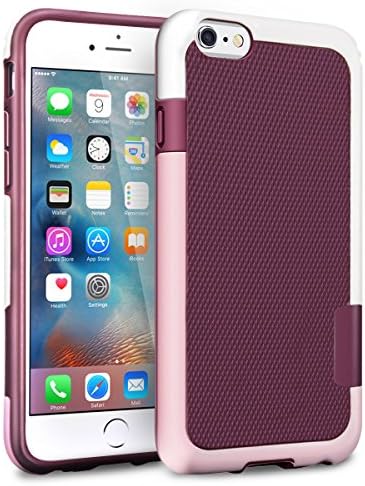 iPhone 6S Case,SAMSOUS [Diamond Series][Wine Red] iPhone 6 / 6S (4.7 INCH) Case Shock Absorbing Hybrid Best Impact Defender Rugged Slim Protective Cover Shell w/ Grip Cute Mixed Color Design