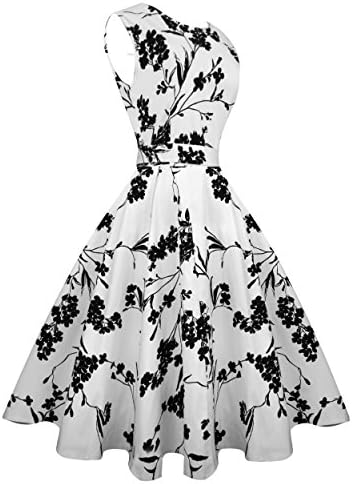 VVTAN Women's Classy 1950s Vintage Rockabilly Swing Floral Party Cocktail Dress