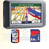 Garmin nuvi 250 Automobile Navigator Plus Accessory Kit with Package of LCD Screen Protectors, 2 Gigabyte Secure Digital Memory Card, and Earbud Headphones w/Hardcase