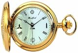 Woodford Quartz Full-Hunter Pocket Watch, 1214, Men's Gold-Plated Masonic Pattern with Chain