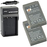 DSTE&reg; 2x PS-BLS5 Battery + DC84 Travel and Car Charger Adapter for Olympus OM-D E-400 410 420 450 600 620 E-P1 P2 P3 PL1 PL2 PLE15 PM1 PM2 M10 PL6 PL5 stylus 1 Camera as BLS-5
