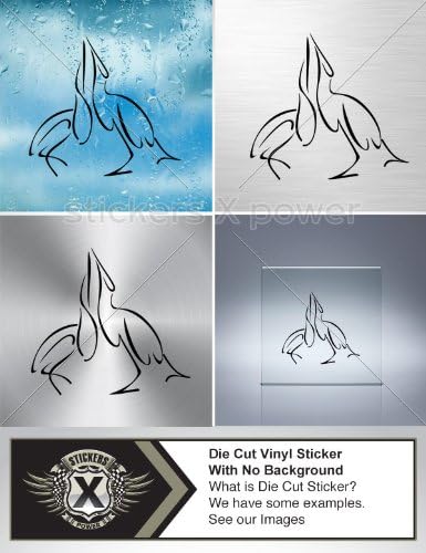 Decals Sticker Stork Car Window Wall Art Decor Doors Helmet Truck Motorcycle Note Book Mobile Laptop Size: 5 X 4.6 Inches Black