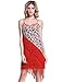PrettyGuide Women's 1920S Paisley Art Deco Sequin Tassel Glam Party Gatsby Dress