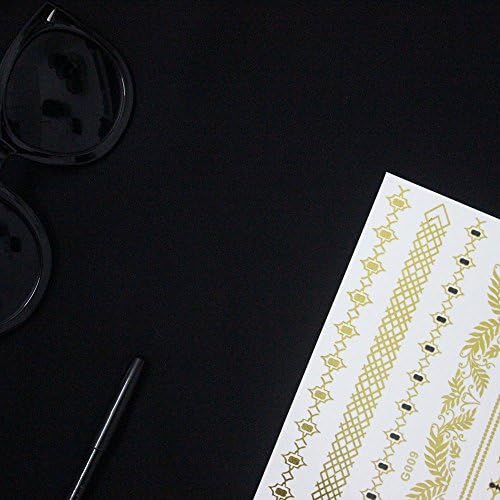 6 Premium Sheets - Metallic Flash Temporary Tattoos - Gold and Silver Esimple