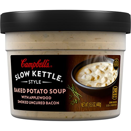 Campbell's Slow Kettle Style Soup, Baked Potato with Applewood Smoked Uncured Bacon, 15.5 Ounce (Pack of 8)