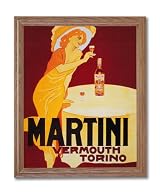 Martini Liquor Vintage Poster Ad Home Decor Wall Picture Oak Framed Art Print